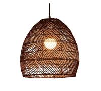 Retro Light Fixtures Water Hollow Weaving Pendant Lighting for Kitchen Island, E27 Rattan Basket Chandelier Boho Home Decoration Hanging Wicker Lamp(Coffee)(Brown,50cm)
