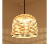 Retro Lights For Ceiling Hand-Woven Rattan Hanging Light, Perforated Pattern Wicker Woven Lamp Farmhouse Large Chandelier For Dining Room Kitchen Island/40Cm