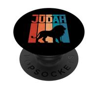 Rétro Lion de Juda Religieux Religieux église culte Dieu PopSockets PopGrip Adhésif