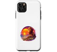 Rétro Lion Océan Coucher De Soleil Majesté Illustration Coque pour iPhone 11 Pro Max