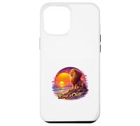 Rétro Lion Océan Coucher De Soleil Majesté Illustration Coque pour iPhone 12 Pro Max
