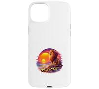 Rétro Lion Océan Coucher De Soleil Majesté Illustration Coque pour iPhone 15 Plus