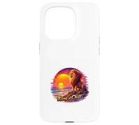 Rétro Lion Océan Coucher De Soleil Majesté Illustration Coque pour iPhone 15 Pro