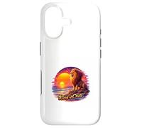 Rétro Lion Océan Coucher De Soleil Majesté Illustration Coque pour iPhone 17