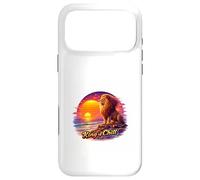Rétro Lion Océan Coucher De Soleil Majesté Illustration Coque pour iPhone 17 Pro Max