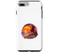 Rétro Lion Océan Coucher De Soleil Majesté Illustration Coque pour iPhone 7 Plus/8 Plus
