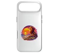 Rétro Lion Océan Coucher De Soleil Majesté Illustration Coque pour iPhone Air