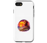 Rétro Lion Océan Coucher De Soleil Majesté Illustration Coque pour iPhone SE (2020) / 7/8