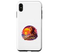 Rétro Lion Océan Coucher De Soleil Majesté Illustration Coque pour iPhone XS Max