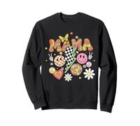 Rétro Mama Disco Ball Panneau de Paix Daisy Groovy Papillon Fun Sweatshirt