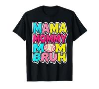 Rétro Mama Mommy Mom Bruh Baseball Femmes Drôles Filles T-Shirt