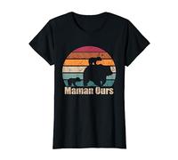 Retro Maman Ours de jumeaux Fête des mères de jumelles T-Shirt