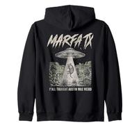 Retro Marfa TX UFO Alien Yall pensait qu'Austin était Un Art étrange Sweat à Capuche