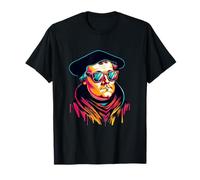Retro Martin Luther Cool Lunettes de Soleil Graffiti Design Tee T-Shirt