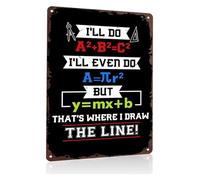 Retro Math Formula Metal Sign Funny Geometry Quote Wall-Art Decor for Office Desk School Classroom Home Bar Game Room Man Cave 8 X 12 inch