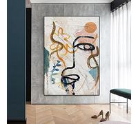 Rétro Matisse Graffiti imprime abstrait visage humain mur Art toile peinture photo pour salon nordique décor à la maison 30x52cm/12x21in avec cadre