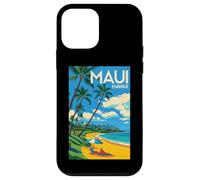 Rétro Maui Hawaii Plage Scène Palmiers Hawaï Island Art Coque pour iPhone 12 Mini