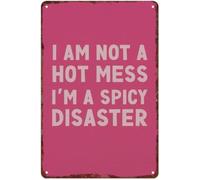 Retro Mess Humor Distressed Metal Plaque 12x8 Inch