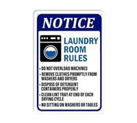 Retro Metal Sign Funny Laundry Room Rules Do Not Overload Machines Novelty Laundry Room Decor Humorous Warning Sign for Home Basement 8 X 12 in