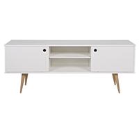 RETRO - Meuble TV en pin blanc L150 Blanc