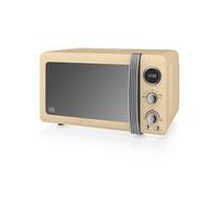 Retro Micro-ondes Numérique 20L, 5 Niveaux Puissance, Décongélation, Minuterie SM22030CN Crème
