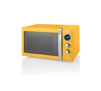 Retro Micro-ondes Numérique 20L, 5 Niveaux Puissance, Décongélation, Minuterie, SWAN, SM22030YELN, 800, Jaune Jaune G
