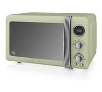 Retro Micro-ondes Numérique 20L, 5 Niveaux Puissance, Décongélation, Minuterie, SWAN, SM22030GNEU, 800, Vert Vert G