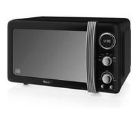 Retro Micro-ondes Numérique 20L, 5 Niveaux Puissance, Décongélation, Minuterie, SWAN, SM22030LBNEU, 800, Noir Noir G