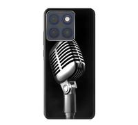 Retro Microphone Jazz Music Etui Coque Housse pour Motorola Edge 70