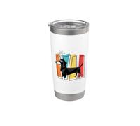Retro Mid-Century Modern Dog 50's 60's Style Funny Dachshund Gobelet isotherme en acier inoxydable double paroi