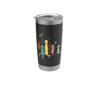 Retro Mid-Century Modern Look Dogs 50S 60S Style Gobelet isotherme en acier inoxydable double paroi