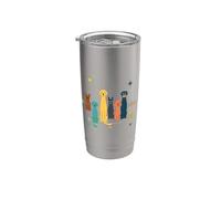 Retro Mid-Century Modern Look Dogs 50S 60S Style Gobelet isotherme en acier inoxydable double paroi