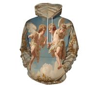 Rétro Mignon Angélique Sweat À Capuche Hommes Femmes Esthétique Rococo Pull Sweats Manches Longues Sweat À Capuche Sweats Avec Timon Poches Pour Adulte Mode Décontractée, Sweatshirts Bleu Ciel