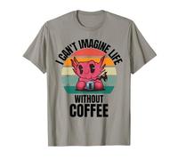 Rétro Mignon Axolotl I Can't Imagine Life Without Coffee T-Shirt