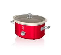 Retro Mijoteuse 3,5L Poêle Amovible en Céramique Antiadhésive, Vintage 200 Rouge SF17021RNEU