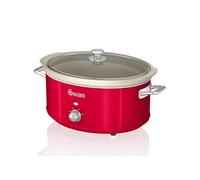 Retro Mijoteuse 6,5L Poêle Amovible en Céramique Antiadhésive, Vintage, SF17031RNEU, Rouge