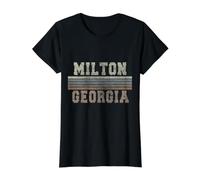Rétro Milton Georgia T-Shirt Graphique avec Valeur, Femme, Noir, XL