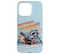 Retro Mindset Future Moves Cool Skateboard Raccoon Coque pour iPhone 15 Pro Max