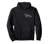 Retro Minimalist Line Art Long Haired Dachshund Pocket Love Sweat à Capuche
