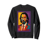 Retro Modern Art Face Design Vibrant Sweatshirt