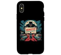 Rétro Monstre Drive-In Horreur Movie Art Vintage Coque pour iPhone X/XS