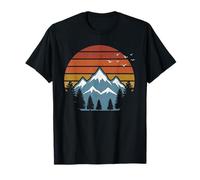 Rétro Montagne Coucher De Soleil Randonnée Extérieur Vintage Nature Lover T-Shirt