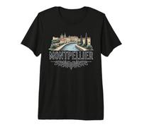 Rétro Montpellier Paysage Vintage Souvenir T-Shirt Haut de Gamme