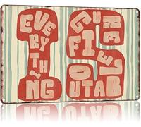 Retro Motivational Sign Everything Is Figureoutable Vintage Style Aluminum Plaque for Office 8 X 12 in