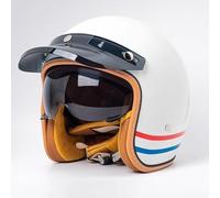 Rétro Moto Casque Ouvert Femme Homme, Moto Casques Jet pour Moto with Visor, Moto Casque Demi Certifié ECE Dot, Moto Casque 3/4 pour Scooter Cyclomoteur ( Color : C , Size : M=(57-58cm) )