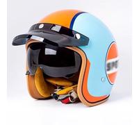 Rétro Moto Casque Ouvert Femme Homme, Moto Casques Jet pour Moto with Visor, Moto Casque Demi Certifié ECE Dot, Moto Casque 3/4 pour Scooter Cyclomoteur ( Color : A , Size : XL=(61-62cm) )