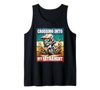 Retro Motocross Dad Gnome Crossing Into My Retirement Débardeur