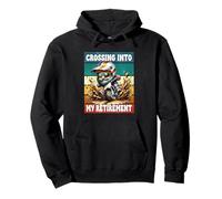 Retro Motocross Dad Gnome Crossing Into My Retirement Sweat à Capuche