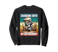 Retro Motocross Dad Gnome Crossing Into My Retirement Sweatshirt