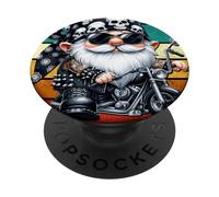 Retro Motorcycle Grandpa GNOME for Biker Vintage Dad Life PopSockets PopGrip Adhésif